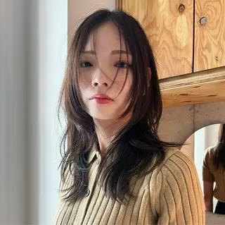 ミディアム カラー ハッシュカット カシマハヤトのヘアスタイル