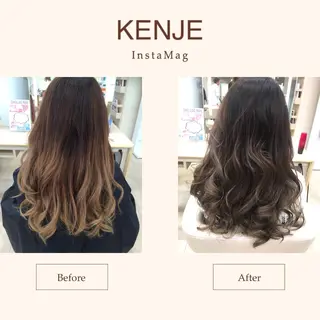 ロング カラー 高橋恵🌈生え癖改善 ウルフ/レイヤーのヘアスタイル