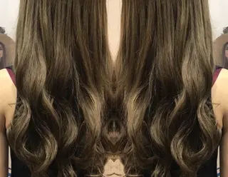 ロング パーマ チビ編み込みエクステ シールEXどぅ〜すのヘアスタイル