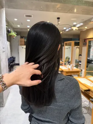 ロング ダン/メンズ/ 顔周り×透明感カラーのヘアスタイル