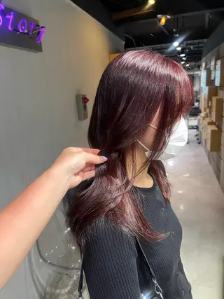 セミロング カラー NANAMI🩵 大人可愛い韓国ヘアのヘアスタイル