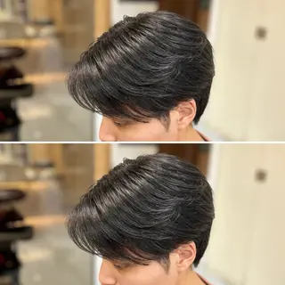 ミディアム パーマ メンズ 🔮メンズ縮毛矯正 毛流れパーマ💎竹永のヘアスタイル