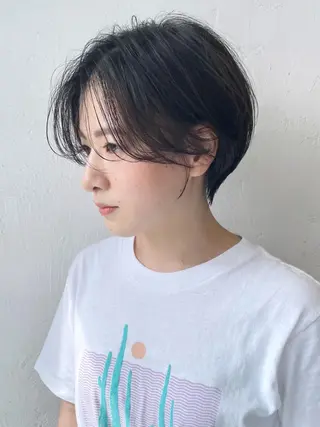 ショート カラー パーマ ヘアアレンジ ITbyALBUM 中野店のヘアスタイル