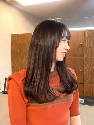 ロング カラー パーマ ヘアアレンジ ハル🌸柔色/ ブリーチなし/艶髪のヘアスタイル