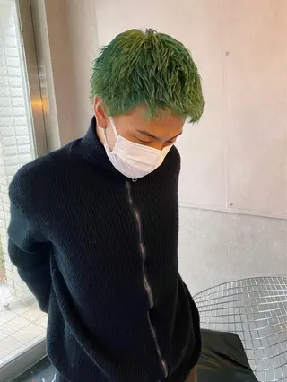 ショート メンズ レイヤーウルフ エクステ磯部のヘアスタイル