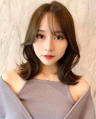 ミディアム カラー 韓国ヘア🤍顔周り/ 髪質改善✨/林遼一郎のヘアスタイル