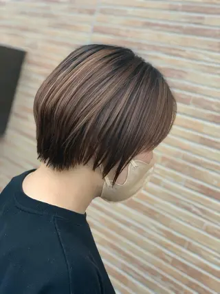 ショート ank classic hair【アンククラシックヘアー】所属・バレイヤージュ ハイライト　齋藤祐哉のヘアスタイル