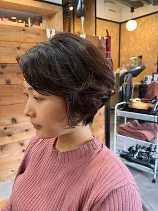 ショート パーマ 庄内＊三国baron ANJUのヘアスタイル