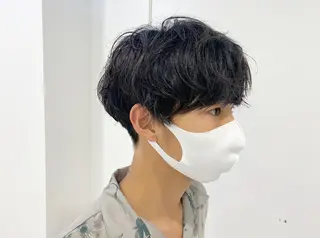 パーマ メンズ BABY 艶髪暗髪ヘア💖達人のヘアスタイル