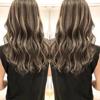 セミロング カラー SALOWIN  原宿ash所属・タナカ タクヤのヘアスタイル