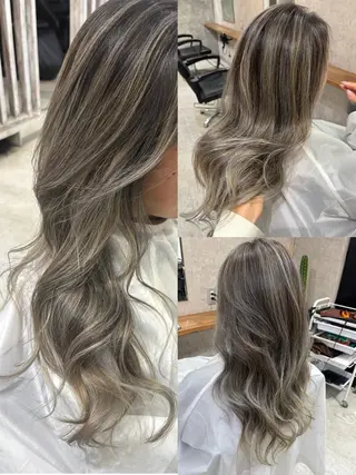 ロング カラー 松井那津子 /ハイライトブリーチのヘアスタイル
