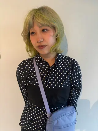 ショート カラー さら/暖色/メンズ/ /デザインカラーのヘアスタイル