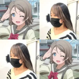 ロング カラー インナー/デザイン/ 白髪染め/しゅうとのヘアスタイル