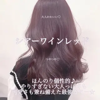 ミディアム カラー パーマ ヘアアレンジ メンズ キッズ ネイル マツエク・マツパ ♡モテ髪/似合わせ♡ 透明感/JUICE♡のヘアスタイル