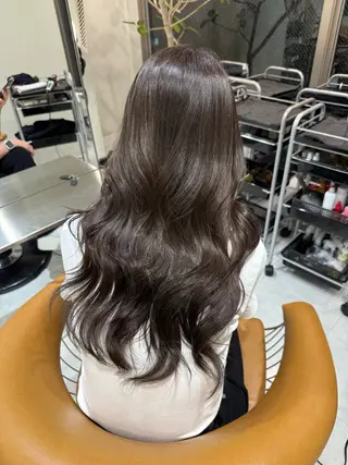 ロング カラー ぱつっとボブ/透明感 カラー/Ayakaのヘアスタイル