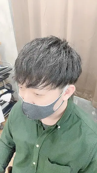パーマ ヘアアレンジ メンズ 國分 伸也のヘアスタイル