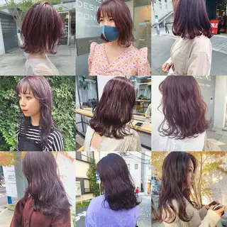 セミロング カラー ネイル ハイトーン&暗髪🔥 表参道二刀流マエダのヘアスタイル