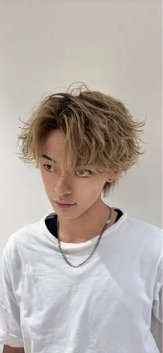 ヘアアレンジ メンズ Pal所属・鼎一真ハイトーン/ パーマ/何でも屋さんのヘアスタイル