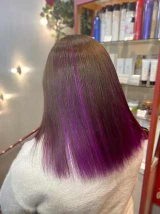 ミディアム ゆぴ☾‪/推しカラー /ハイトーンのヘアスタイル