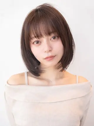 ミディアム カラー 渋谷/レイヤーボブ・ 韓国ボブ特化/楓のヘアスタイル