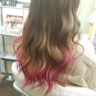 セミロング カラー 植田 /エクステ /ブリーチ/髪質改善のヘアスタイル