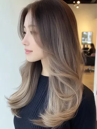 ロング スバル／和歌山/ 韓国ヘア✨のヘアスタイル