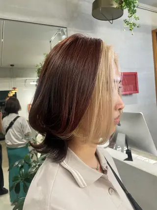 ミディアム カラー 鶴井 美空のヘアスタイル