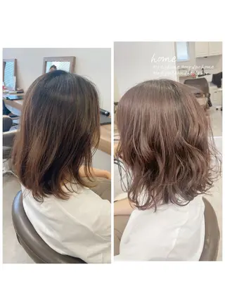 ミディアム カラー no4ナチュラル戸祭所属・山越 美裕樹のヘアスタイル