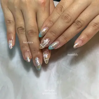 ネイル sparkling mint【スパークリングミント】所属・natsuki 🎀💎モデル様募集のネイルデザイン