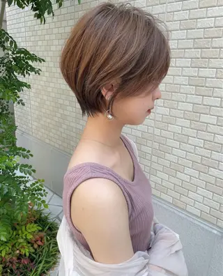 ショート カラー ❤️ブリーチなし💚 ダブルカラー平野実花のヘアスタイル
