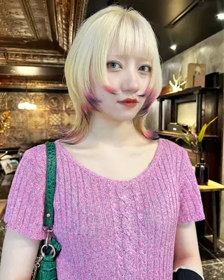 セミロング カラー haco＋所属・圧倒的デザイン力 店長🎨RENAのヘアスタイル