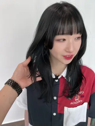 セミロング カラー ダン/メンズ/ 顔周り×透明感カラーのヘアスタイル