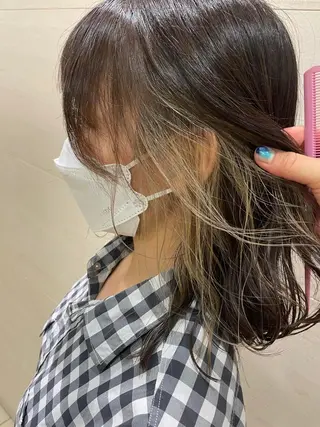 ミディアム カラー ボブ/透明感 カラー /風花のヘアスタイル