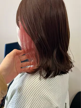 セミロング カラー 札幌美容室 Une所属・《Une》 hinariのヘアスタイル