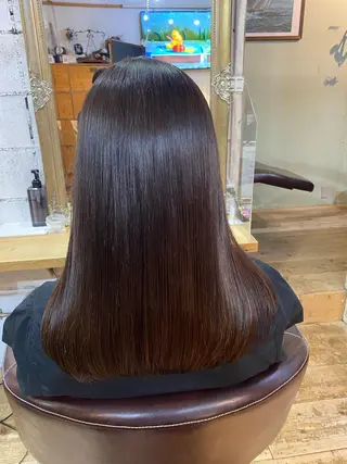 セミロング カラー 【韓国レイヤー特化 ハッシュカット】のヘアスタイル