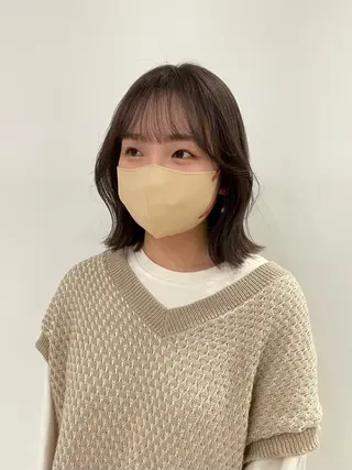 ミディアム カラー ベージュ🤎透明感 カラー🤎anriのヘアスタイル