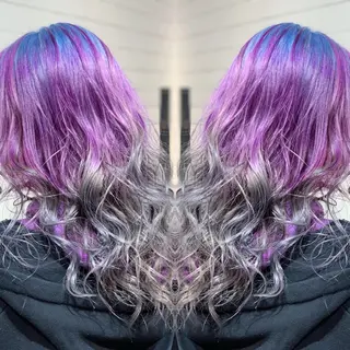 セミロング カラー ヘアアレンジ 髪質改善×ハイトーン 中田啄也のヘアスタイル