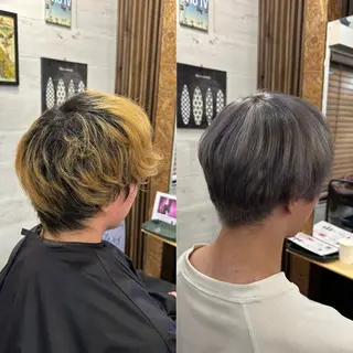 ショート カラー ブリーチ毛対応酸性 ストレート🌈サキのヘアスタイル