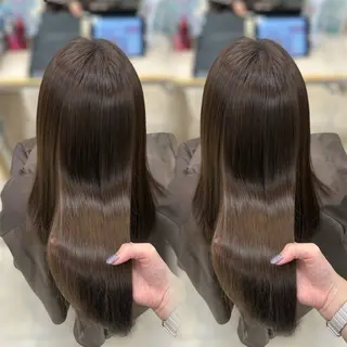 ロング カラー ベージュ/つや髪/ レイヤー／ゆいなのヘアスタイル