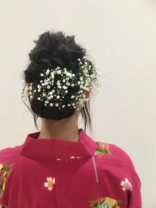 ミディアム ヘアアレンジ LOST CITY 横浜所属・🪐脱白髪染め 🪐松尾菜々美のヘアスタイル