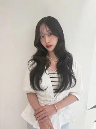 ロング カラー 新宿/韓国ヘア 中明度カラー/かやのヘアスタイル