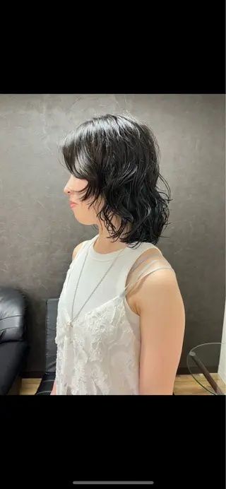 ミディアム パーマ nono/パーマ /顔まわりカット🐈のヘアスタイル