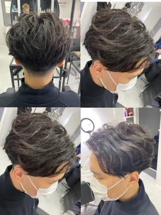 ショート カラー パーマ ヘアアレンジ メンズ 🔥メンズパーマ特 化🔥渡辺一翔🔥のヘアスタイル