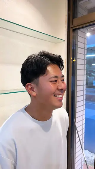 メンズ 顔周りカット/ 似合わせ/momo/のヘアスタイル