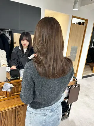 セミロング カラー パーマ ヘアアレンジ メンズ キッズ レイヤーカット 🌿透け感カラーのヘアスタイル