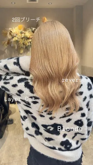 セミロング カラー ブロンド/ベージュ系 /🪽そうま🪽のヘアスタイル