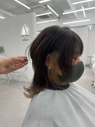 ミディアム 透明感カラー✨🩵 韓国ヘアkanatoのヘアスタイル