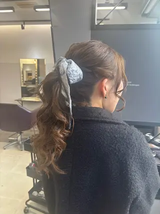 ロング ブリーチなしWカラー ヘアセット菜希のヘアスタイル