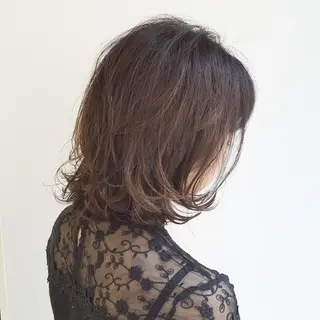 ミディアム パーマ 美髪⭐︎髪質改善 井上　康司のヘアスタイル