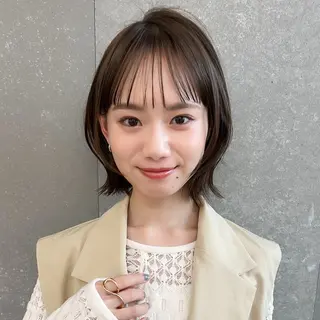 ショート カラー ボブ/巻ける縮毛矯正 /韓国レイヤーはなのヘアスタイル